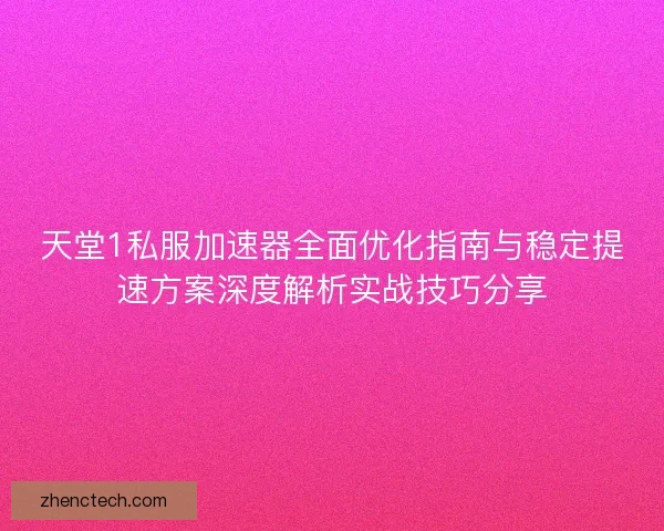 天堂1私服加速器全面优化指南与稳定提速方案深度解析实战技巧分享